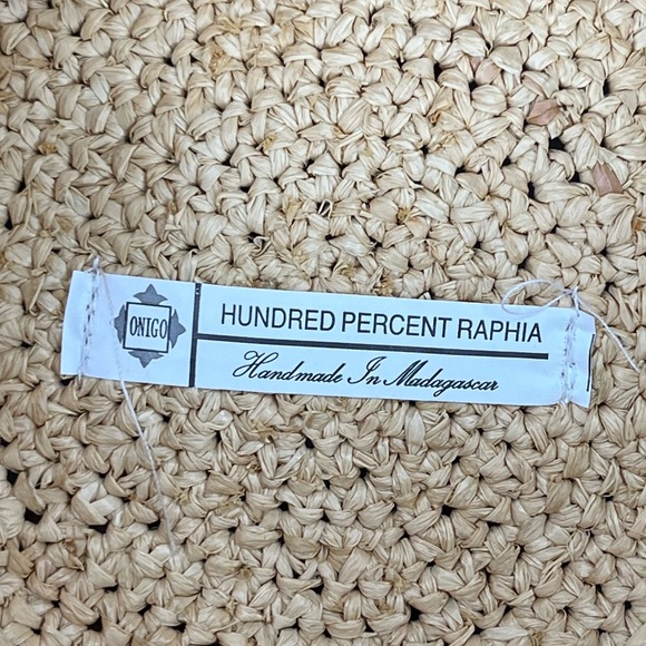 Onigo Genuine Raffia Raphia Handmade in Madagascar Sun Hat with bow - Picture 5 of 7